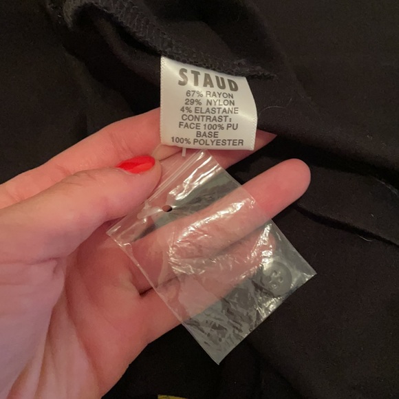 STAUD Jay Polo Dress with faux leather collar Size XS - Picture 15 of 15